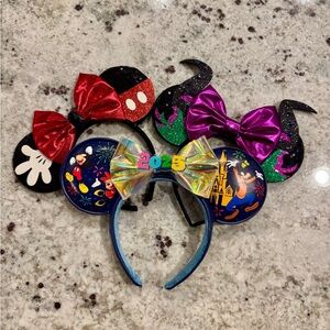 Disney Magical Mouse Ears Headband Trio - Red, Purple, Multicolor